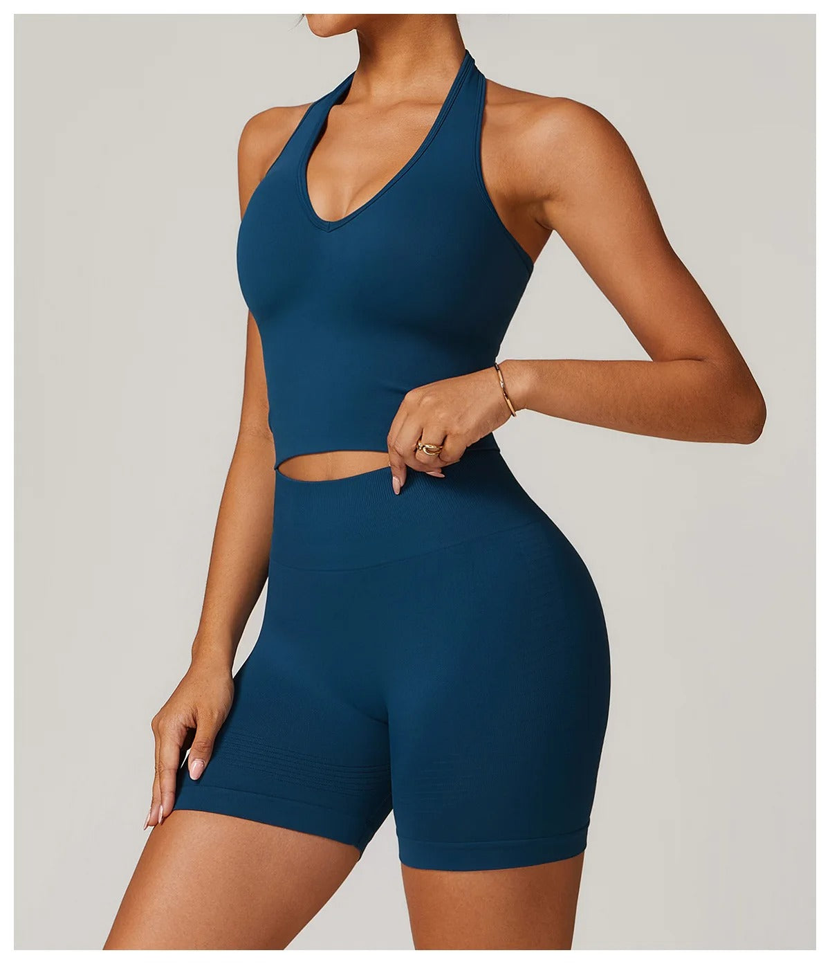 Sports Bra Top – Halter Neck Gym Crop Top Fitness Activewear