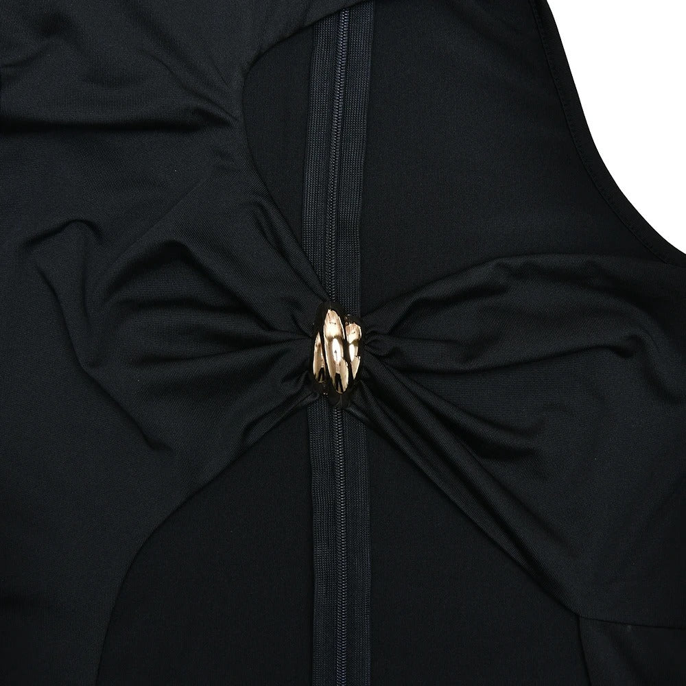 One Shoulder Cut Out Maxi Dress – Elegant High Slit Party Gown