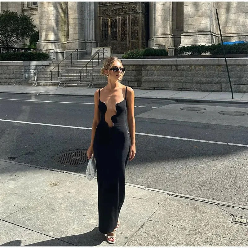Cut Out Bodycon Dress – Sexy Sleeveless Deep V Neck Party Outfit