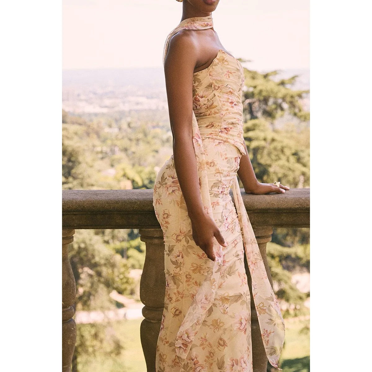 Strapless Maxi Dress – Elegant Ruched Evening Gown