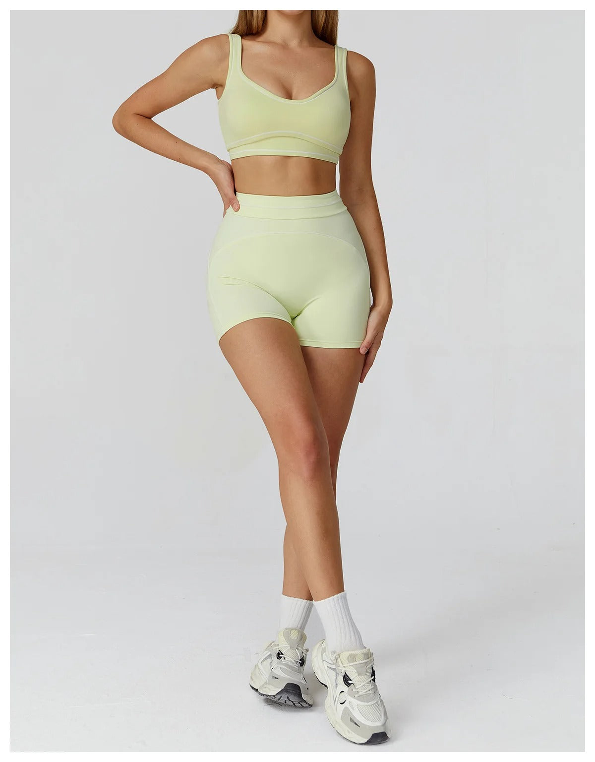 2 Piece Yoga Set – High Waist Shorts & Sports Bra Gym Activewear