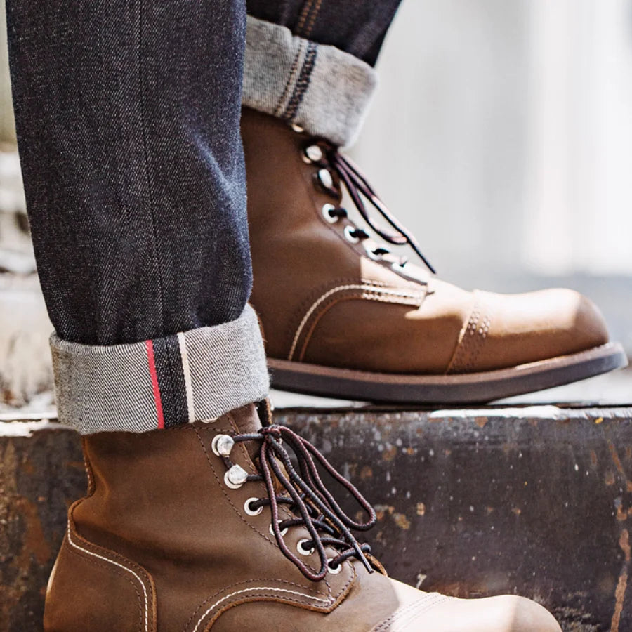Men’s Lace Up Vintage Leather Ankle Boots