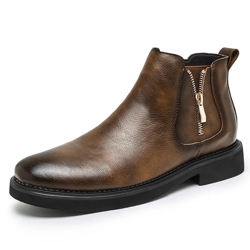 Men's Trendy Vintage Leather Ankle Boots