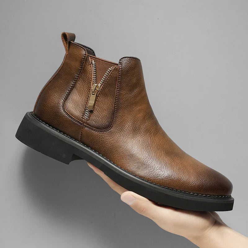 Men's Trendy Vintage Leather Ankle Boots