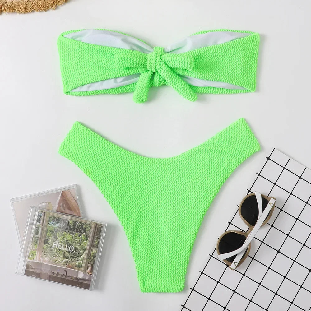 Sophie - Ribbed Bandeau Bikini Set-Jordyn the Label