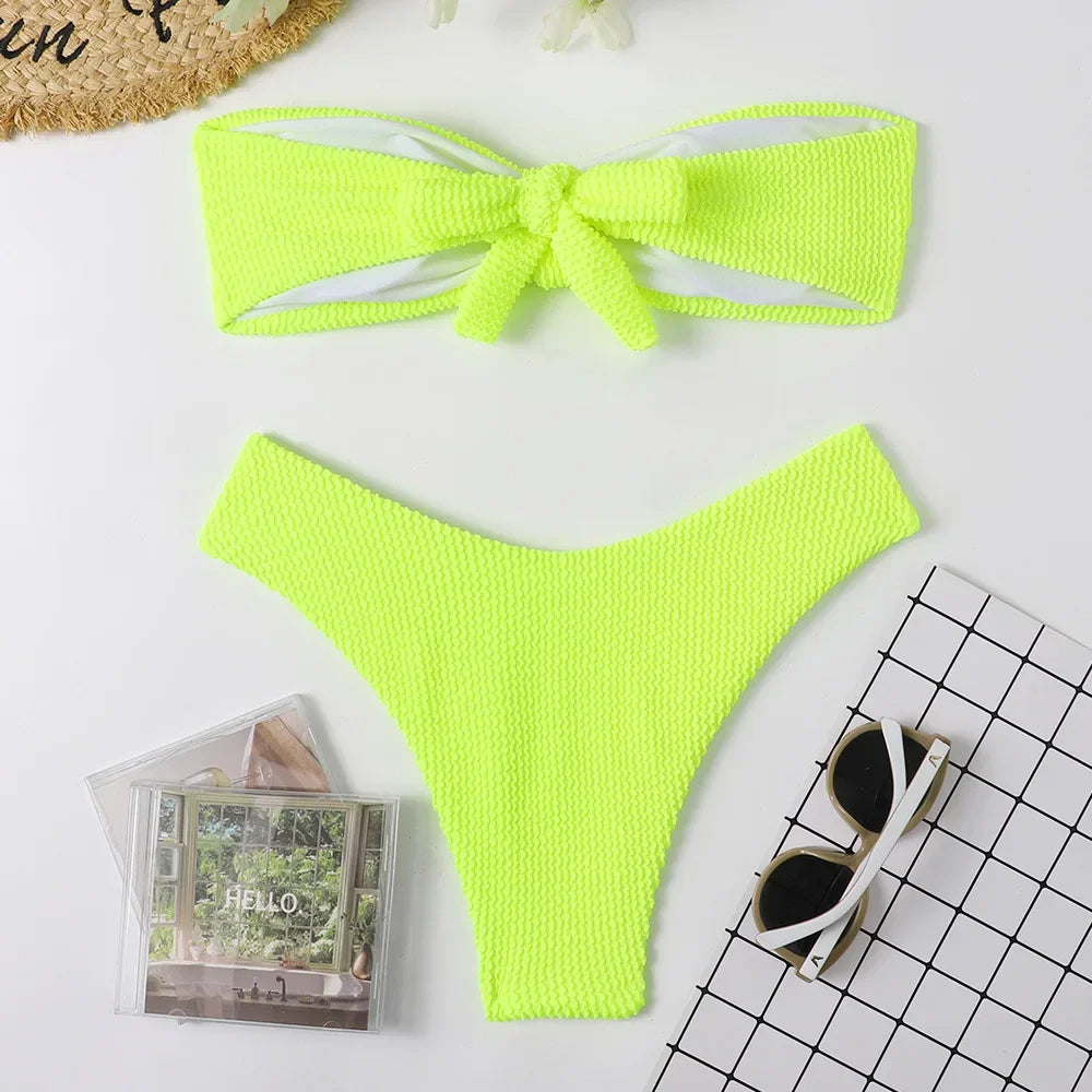 Sophie - Ribbed Bandeau Bikini Set-Jordyn the Label
