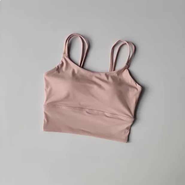 Padded Sports Bra with String Straps – Shockproof Gym, PIlates & Yoga Activewear
