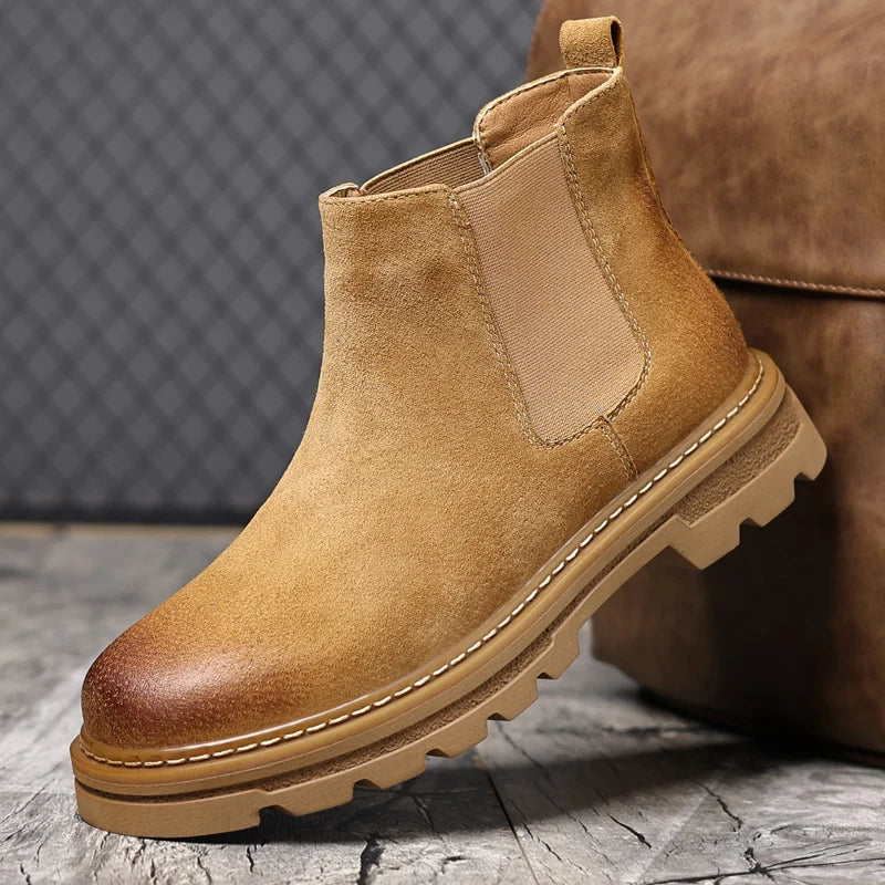 The Cardiff Bay Men's Confortable Suede Chelsea Boots