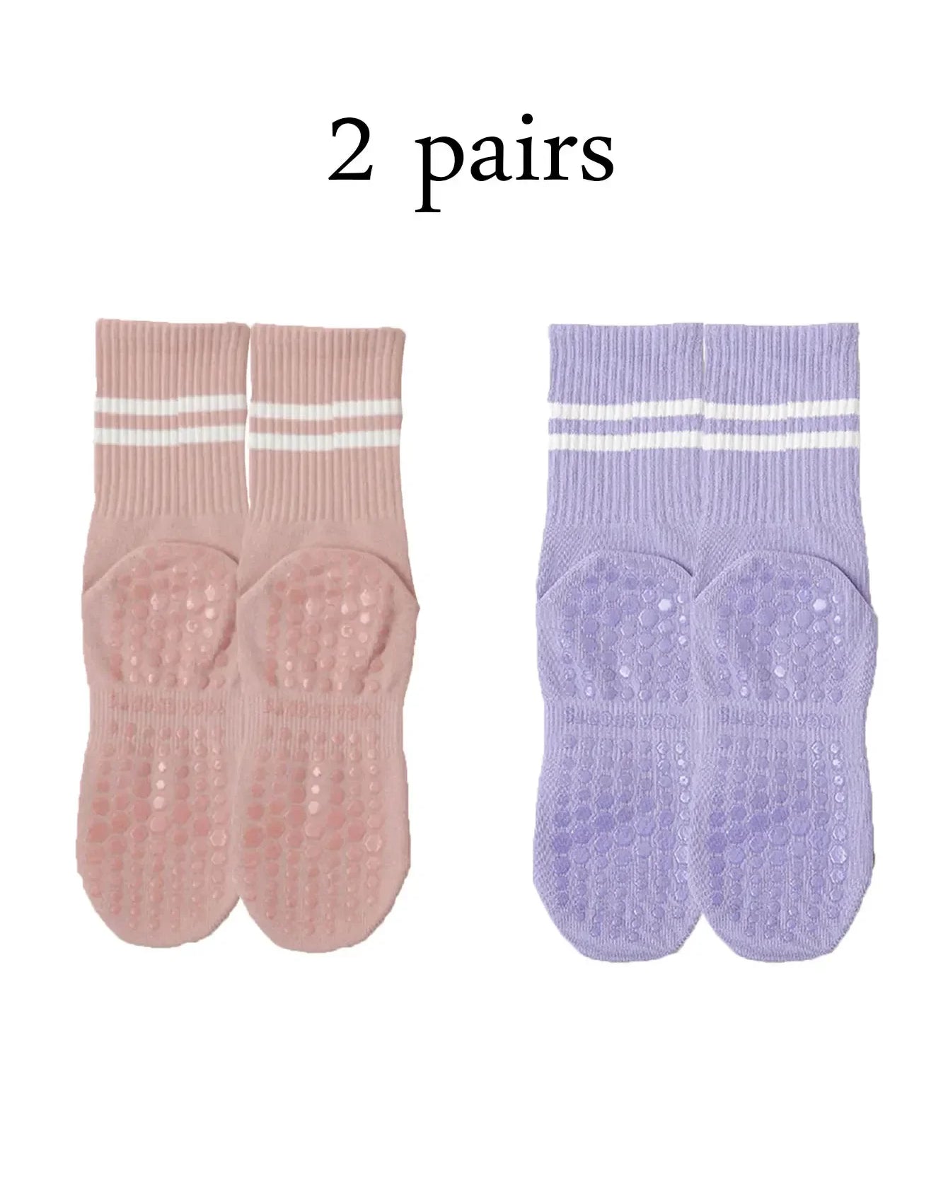 2 Pairs Women’s Non Slip Pilates Yoga Socks with Grips
