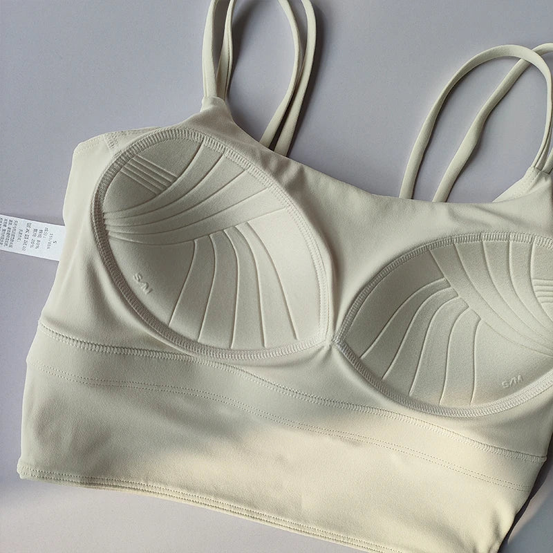 Padded Sports Bra with String Straps – Shockproof Gym, PIlates & Yoga Activewear
