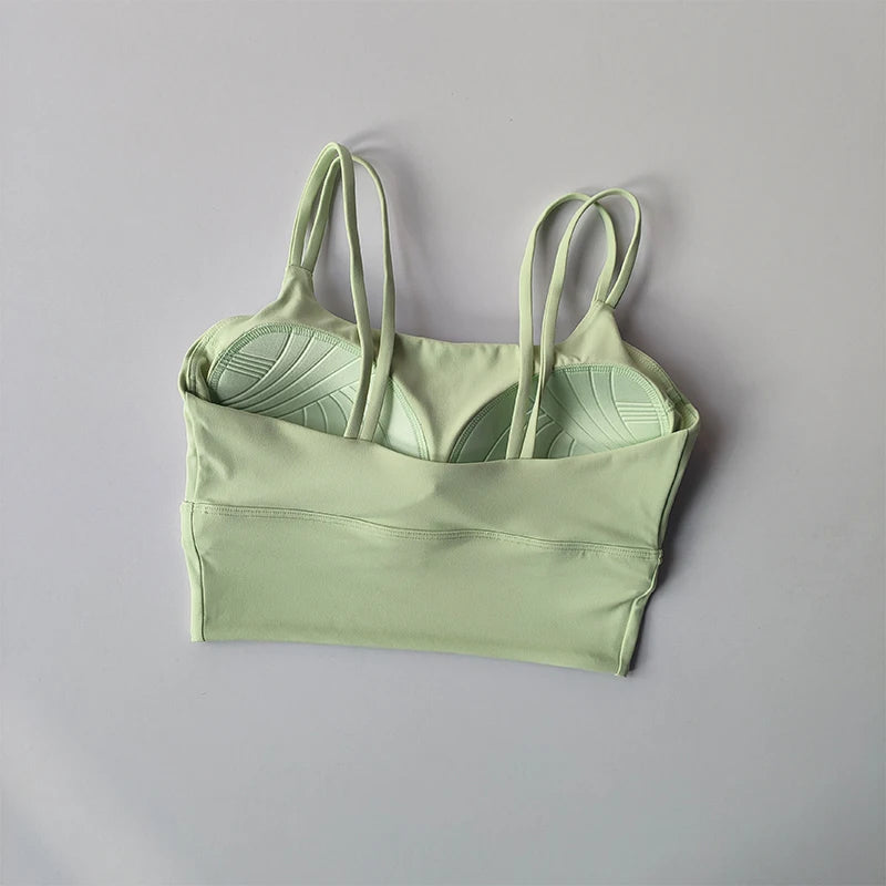 Padded Sports Bra with String Straps – Shockproof Gym, PIlates & Yoga Activewear