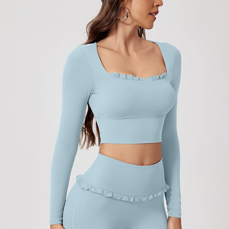 Long Sleeve Crop Top – Yoga, Gym & Fitness Activewear Shirt