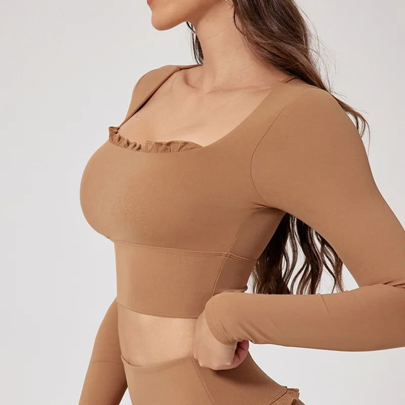 Long Sleeve Crop Top – Yoga, Gym & Fitness Activewear Shirt