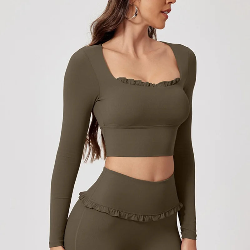 Long Sleeve Crop Top – Yoga, Gym & Fitness Activewear Shirt
