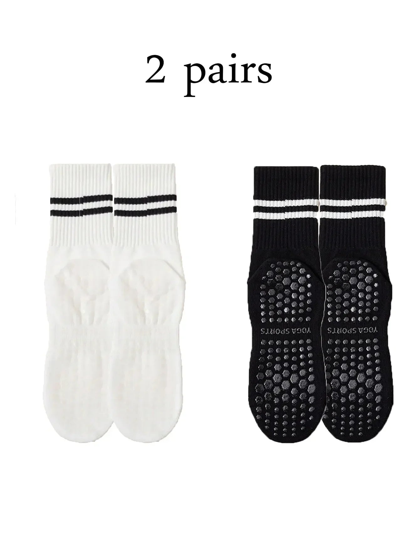 2 Pairs Women’s Non Slip Pilates Yoga Socks with Grips