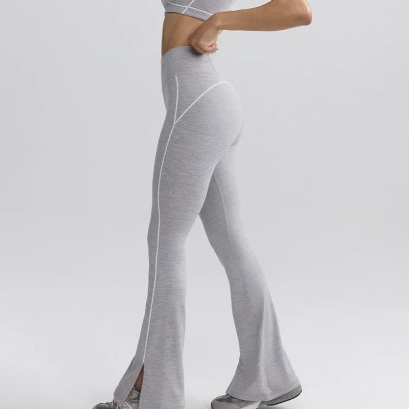 High Waist Flared Yoga Pants – Seamless Gym, Pilates & Fitness Leggings