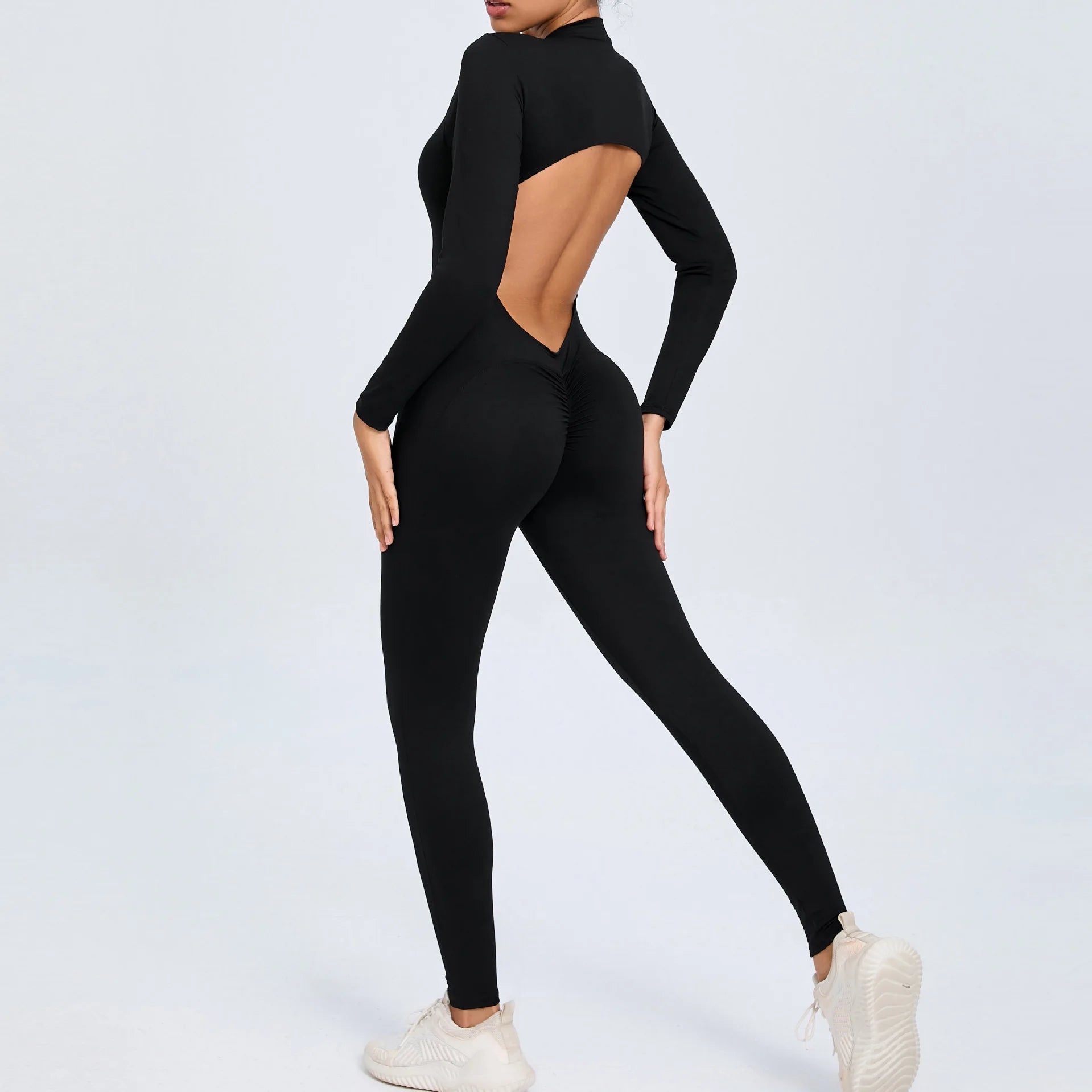 Backless Jumpsuit – Long Sleeve Seamless Activewear