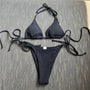 Mila - Halter Ribbed Thong Bikini-Jordyn the Label