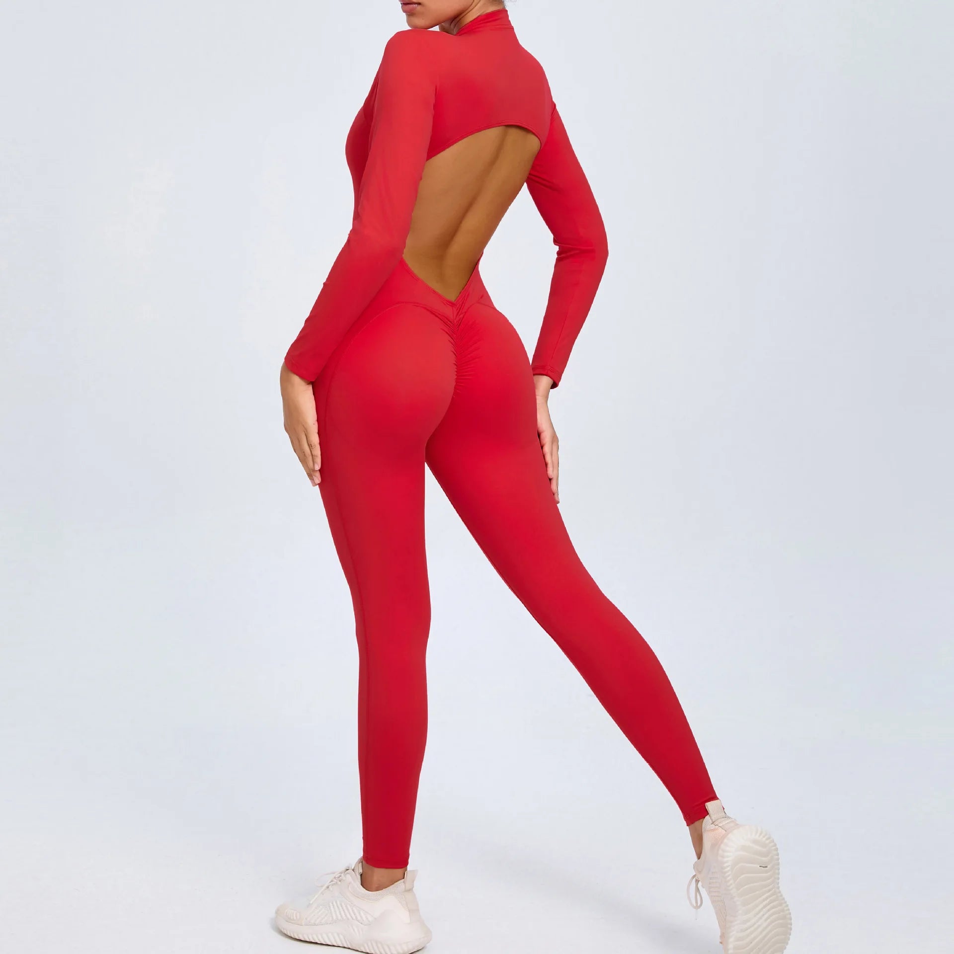 Backless Jumpsuit – Long Sleeve Seamless Activewear