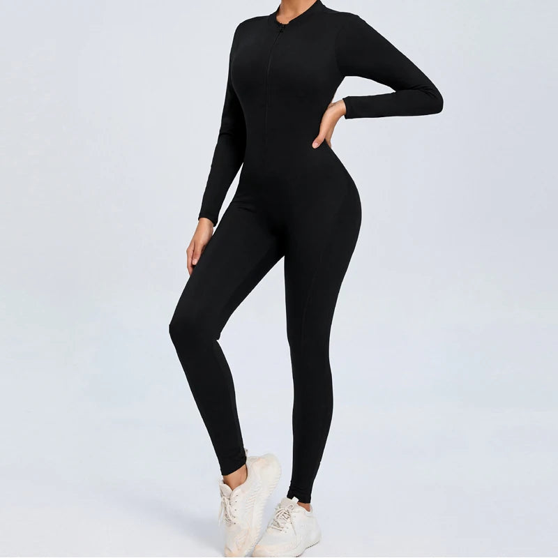 Backless Jumpsuit – Long Sleeve Seamless Activewear