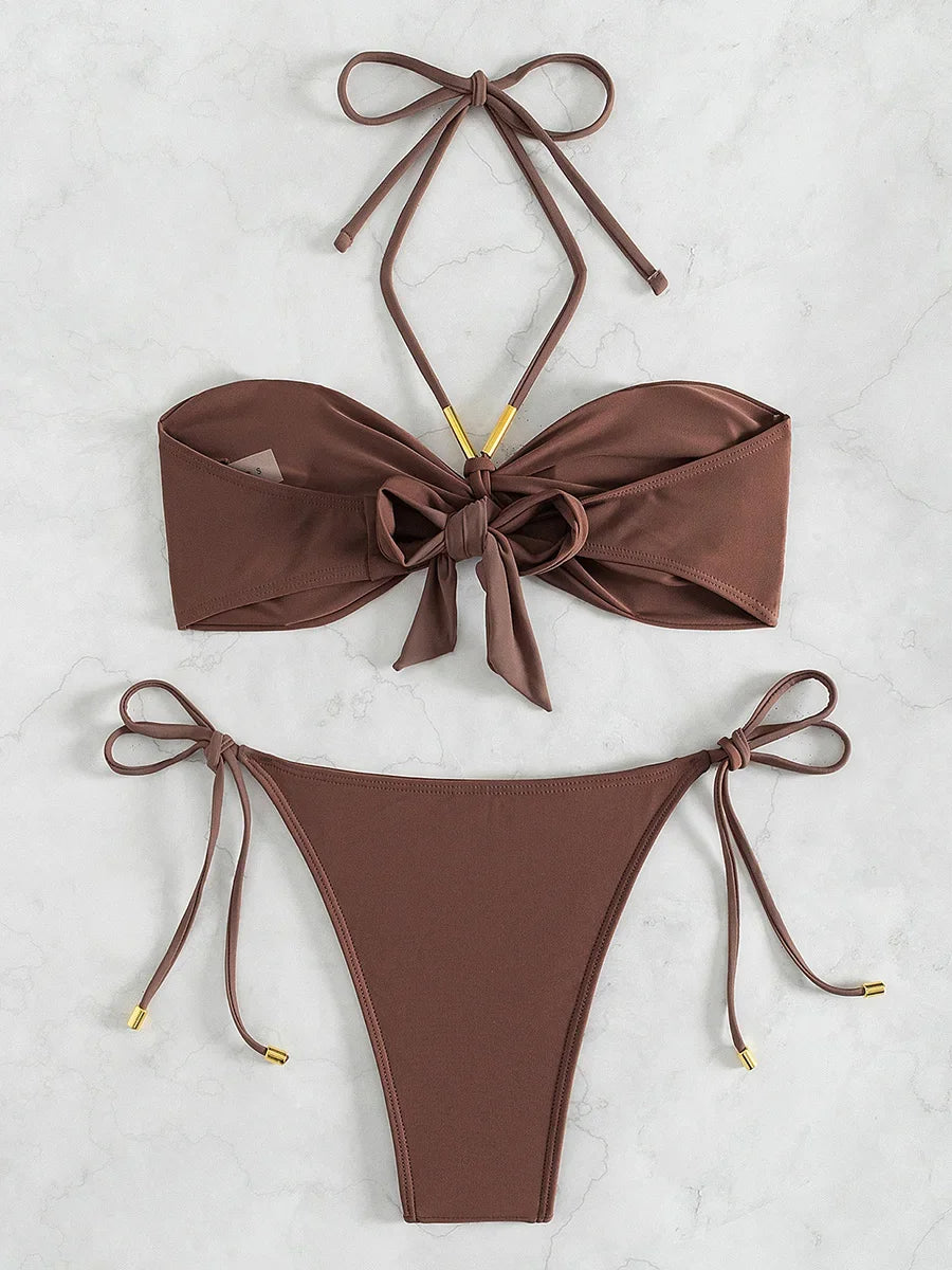 Emma - Trendy Back Knotted Swimsuit-Jordyn the Label