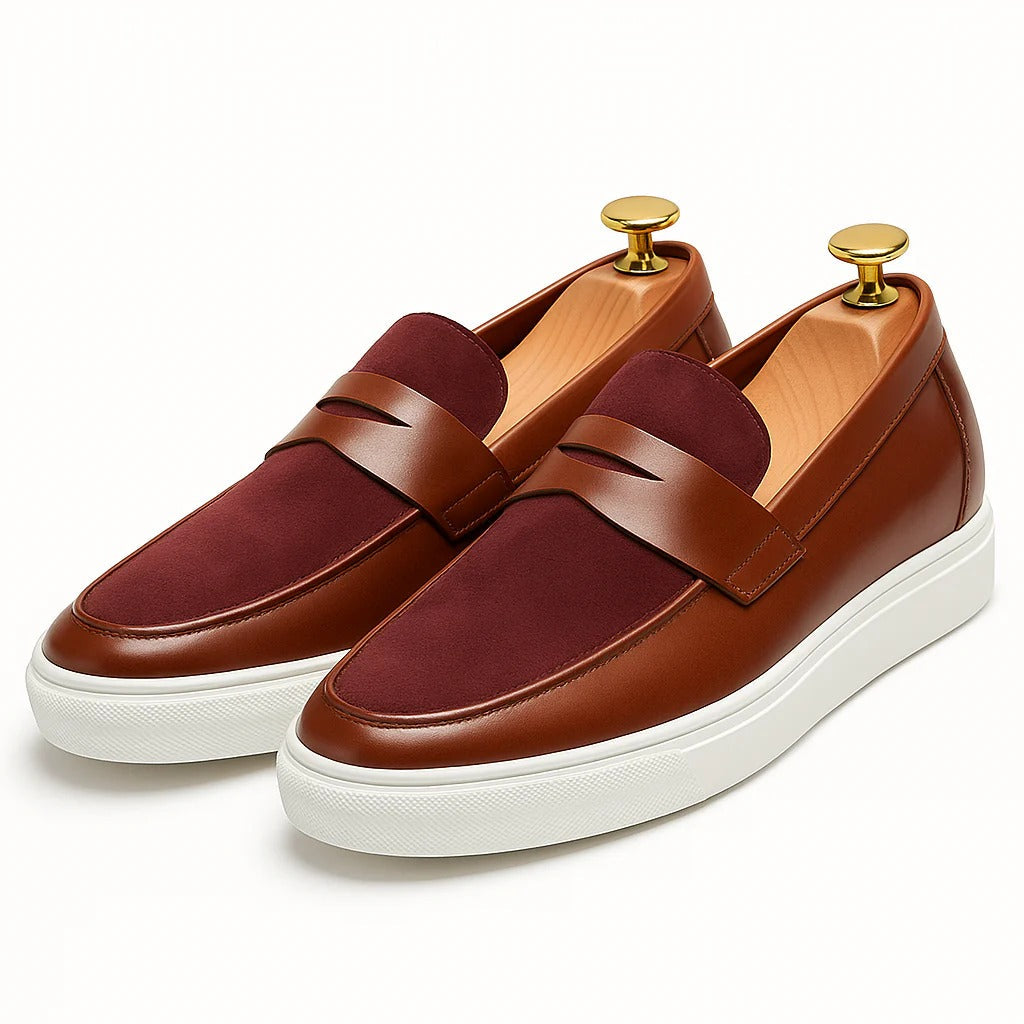 The Wallingford Men's Casual Loafers Moccasins with White Sole