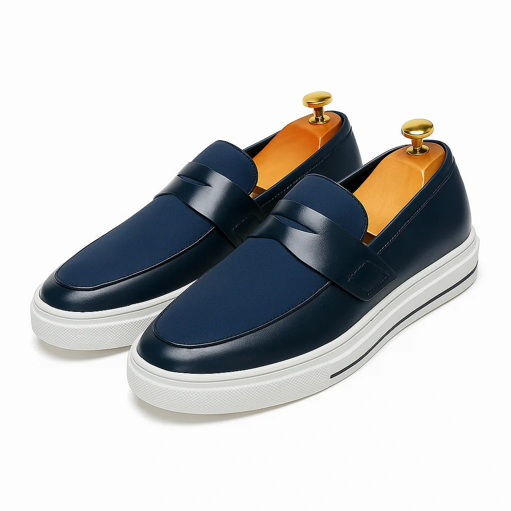 The Wallingford Men's Casual Loafers Moccasins with White Sole