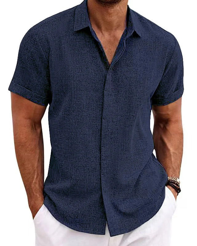 The Lisbon Linen Short Sleeve Shirt for Men