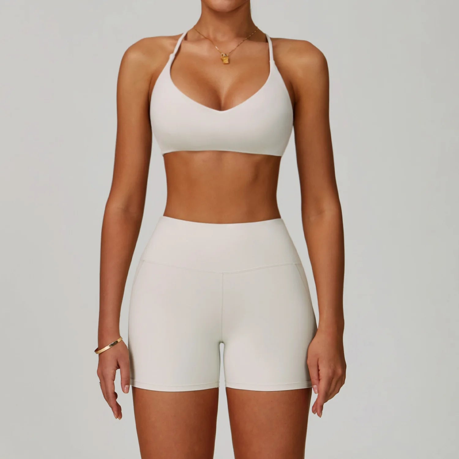 Sports Bra & Shorts Set – Seamless 2 Piece Yoga Activewear Outfit