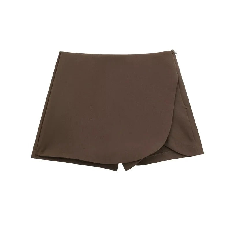 Casual High Waist Skort – Casual Mini Wrap Shorts