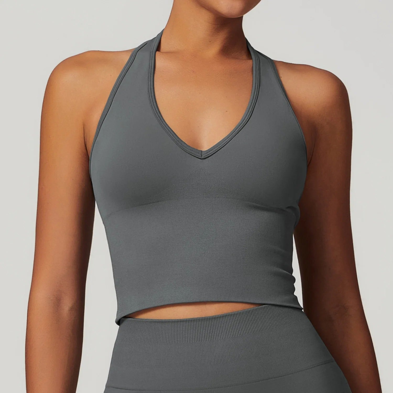 Sports Bra Top – Halter Neck Gym Crop Top Fitness Activewear