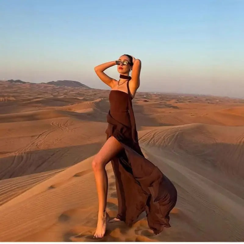 Strapless Maxi Dress – Elegant Split Evening Gown