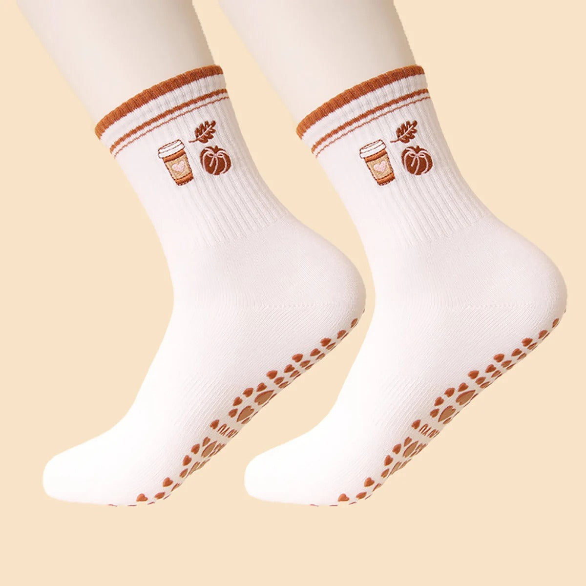Autumn Sports Socks – Non Slip Fitness Yoga Pilates & Cycling Socks