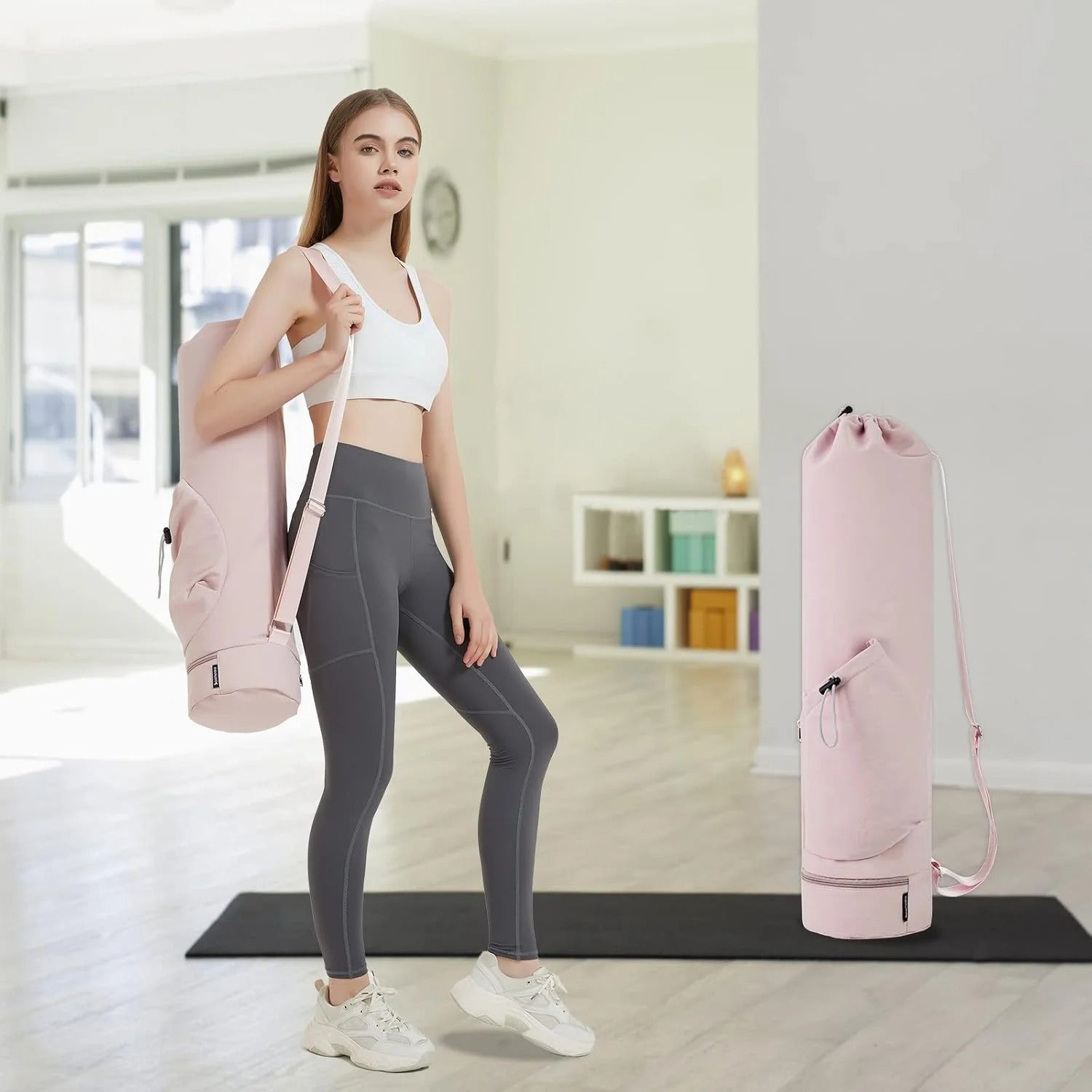 Yoga Mat Bag with Water Bottle Pocket – Multi-Functional Carrier for Gym, Pilates & Fitness