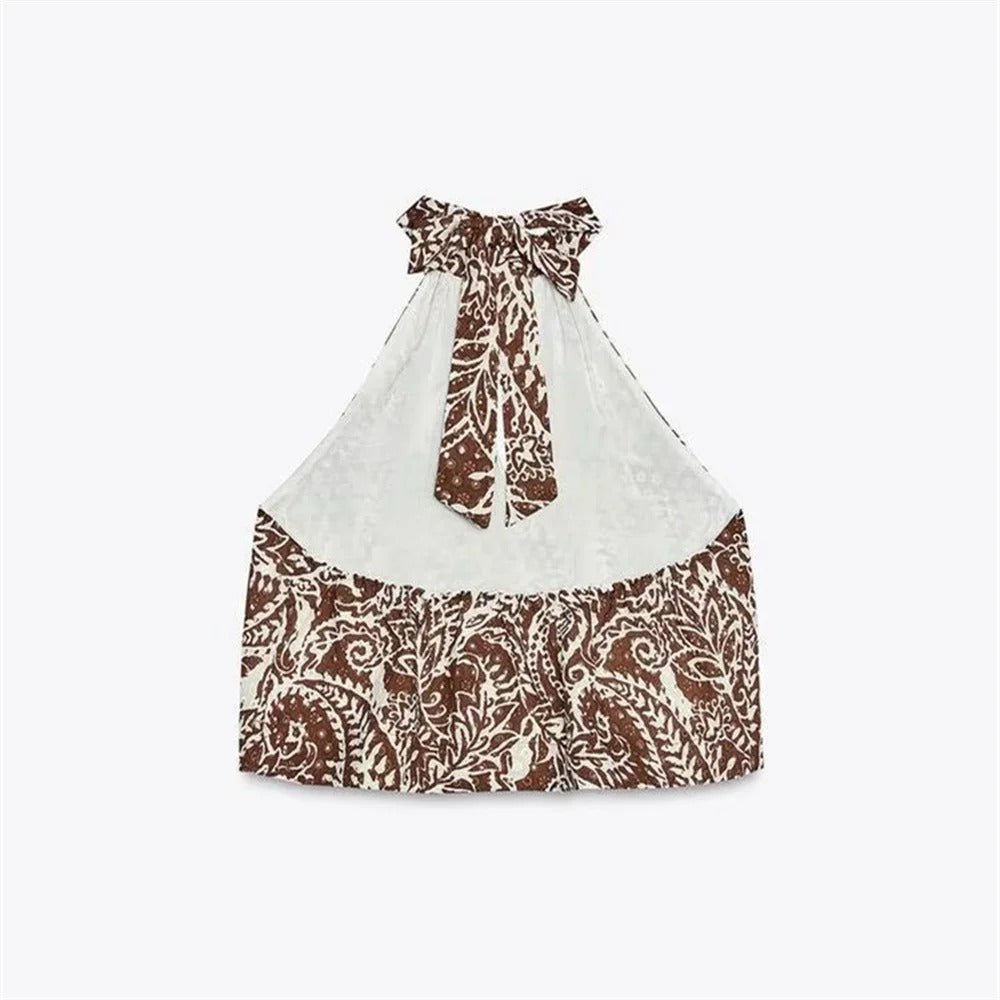 Trendy Halter Crop Top and Midi Skirt – Summer Boho Outfit