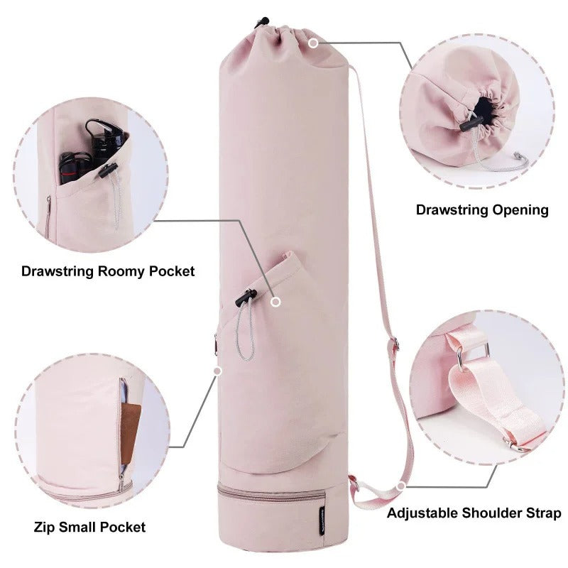 Yoga Mat Bag with Water Bottle Pocket – Multi-Functional Carrier for Gym, Pilates & Fitness
