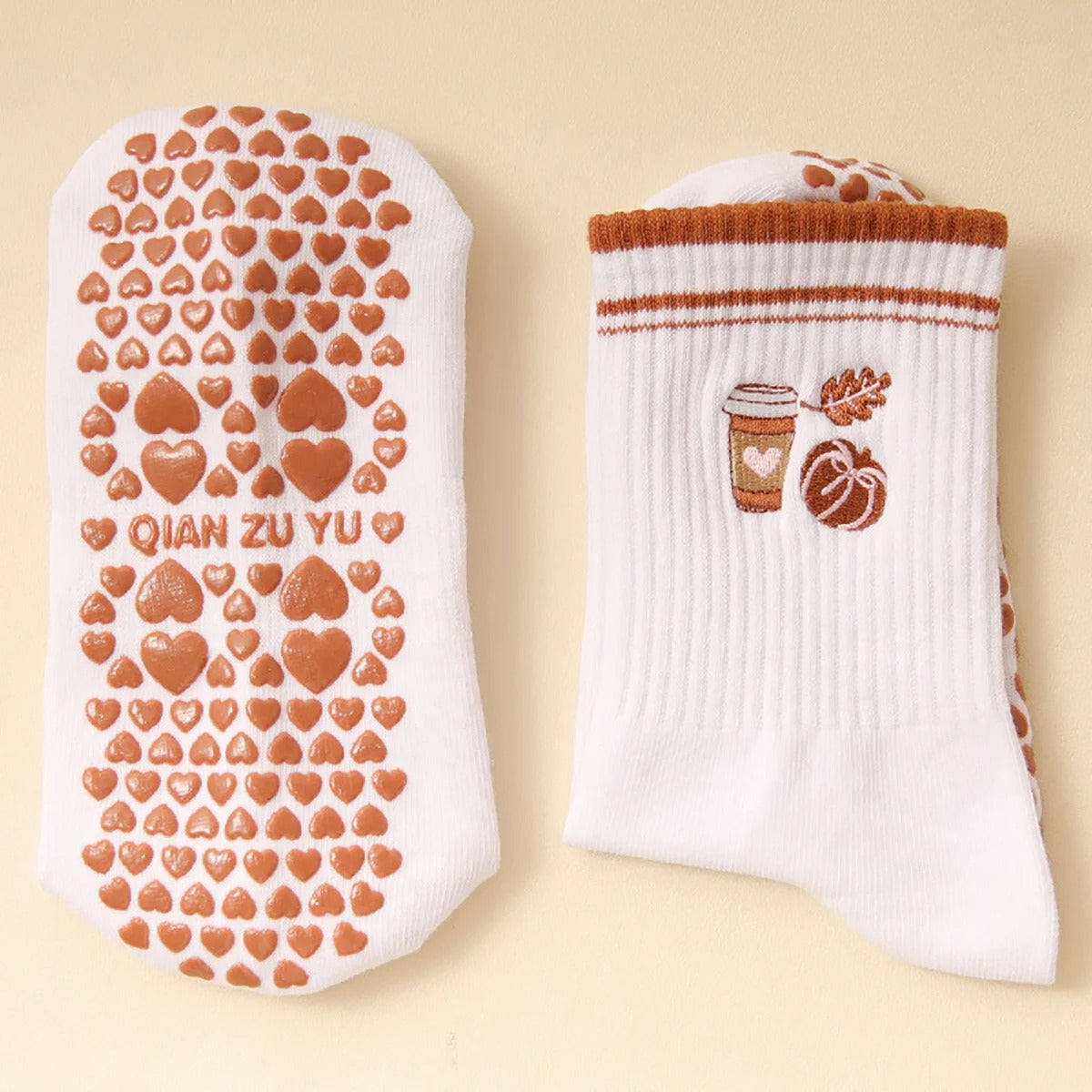 Autumn Sports Socks – Non Slip Fitness Yoga Pilates & Cycling Socks