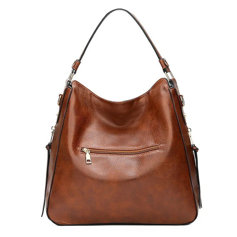 Luxury Leather Hobo Bag – Brown Shoulder & Crossbody Handbag
