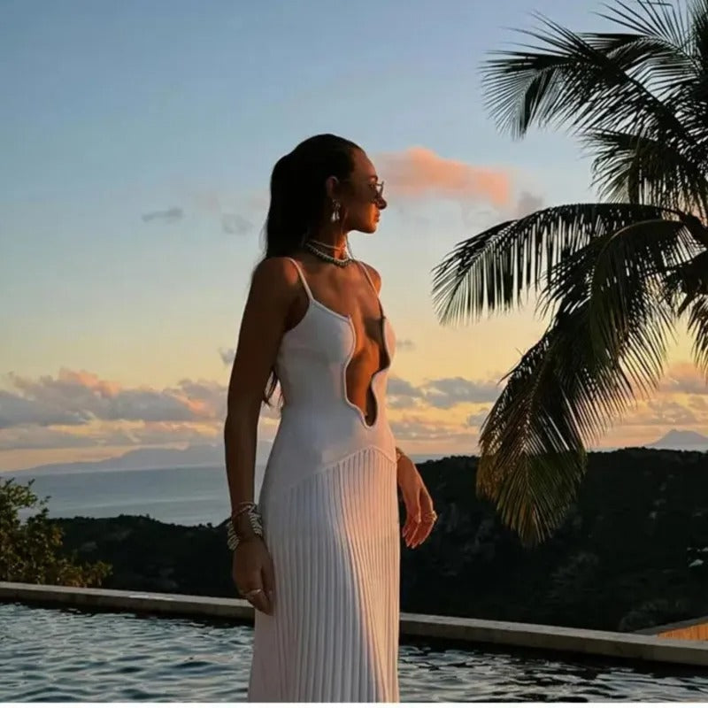 Cut Out Bodycon Dress – Sexy Sleeveless Deep V Neck Party Outfit