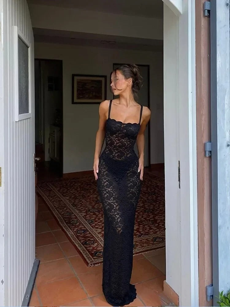 Laxe Maxi Dress – Spaghetti Strap Elegant Evening Gown