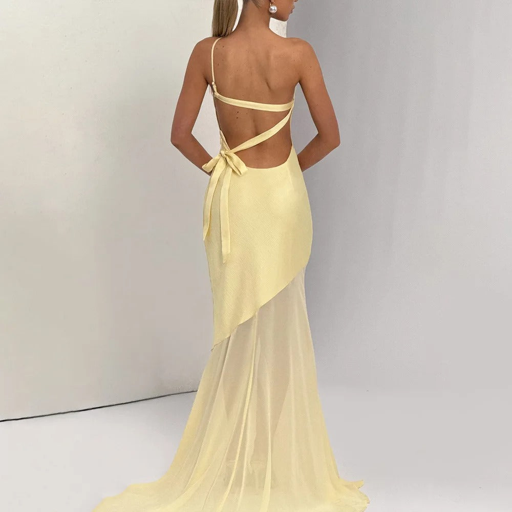 Satin One Shoulder Maxi Dress – Elegant Mermaid Gown
