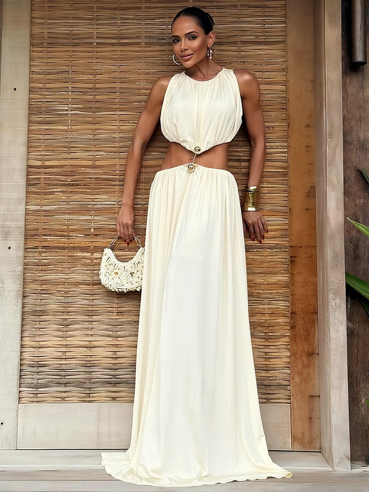 Cut Out Maxi Dress – Sleeveless Summer Party Outfit