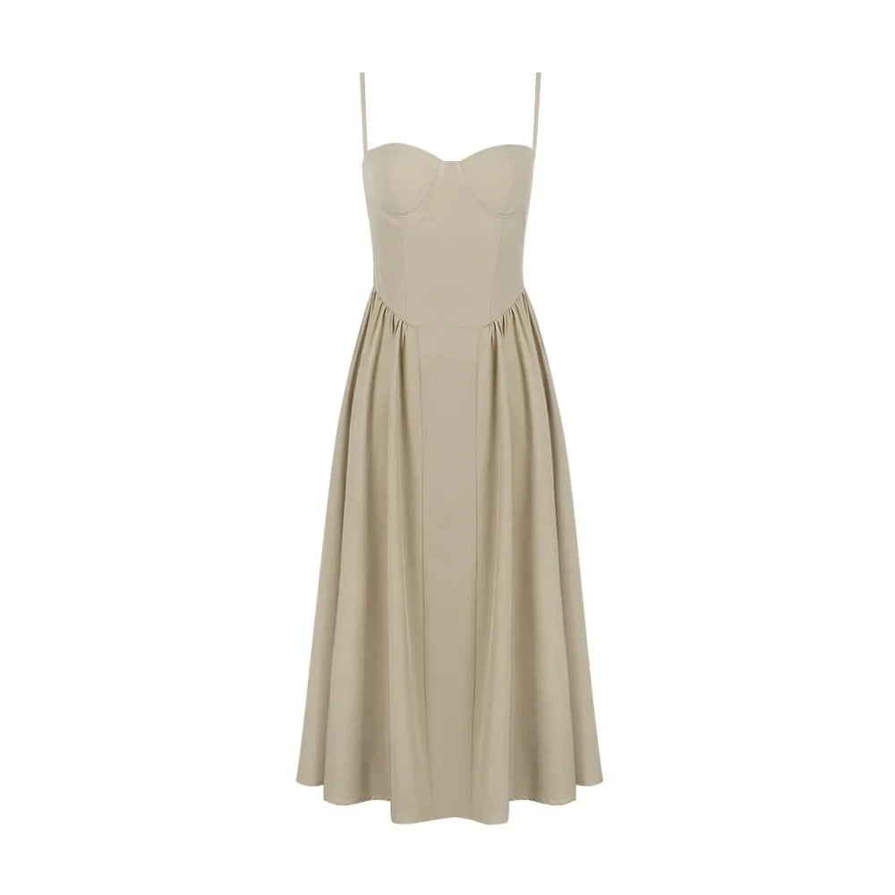 Midi Dress – Elegant Corset Bustier A Line Summer Dress