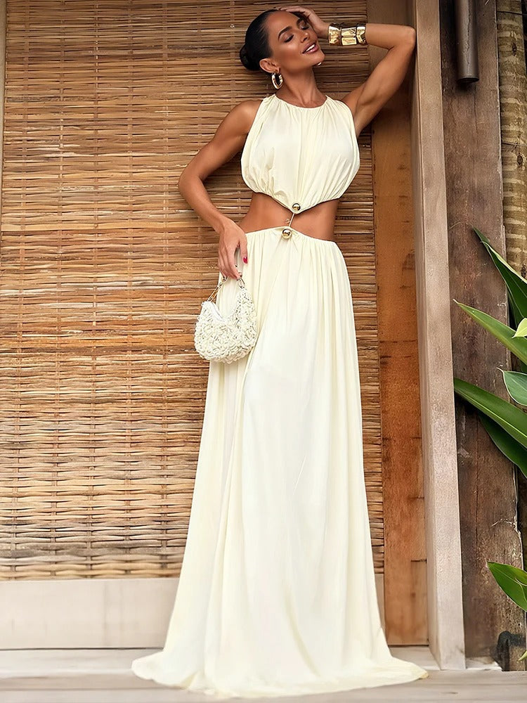 Cut Out Maxi Dress – Sleeveless Summer Party Outfit
