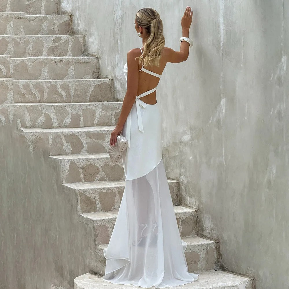 Satin One Shoulder Maxi Dress – Elegant Mermaid Gown