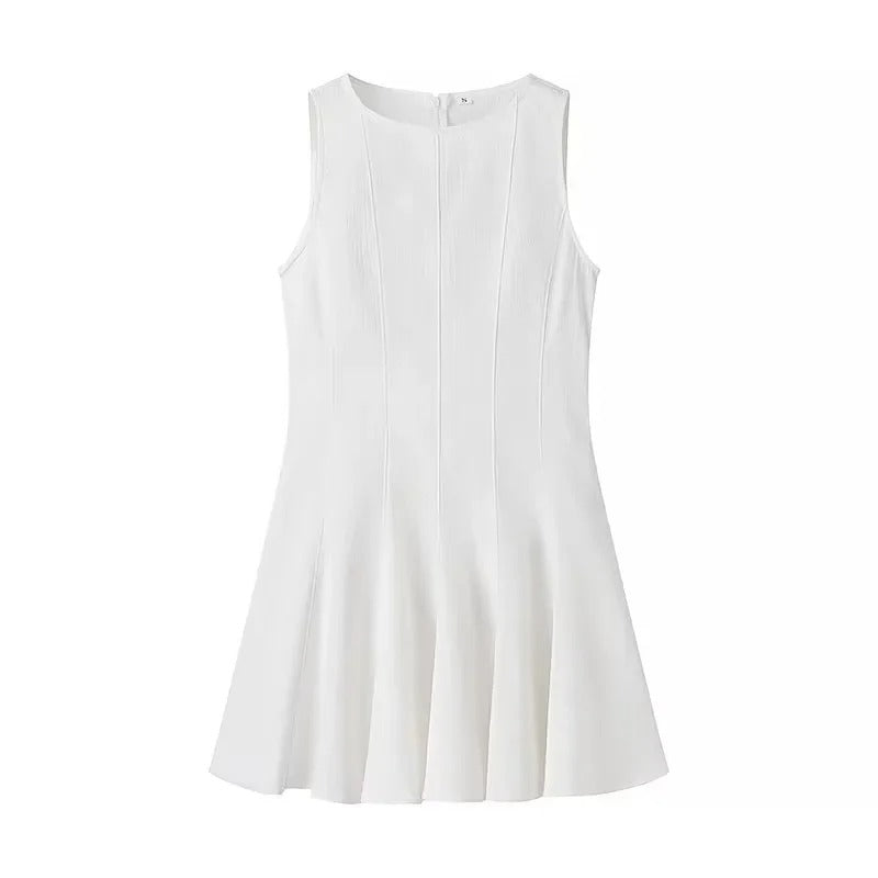 White Sleeveless Mini Dress – Casual Summer Trendy Dress