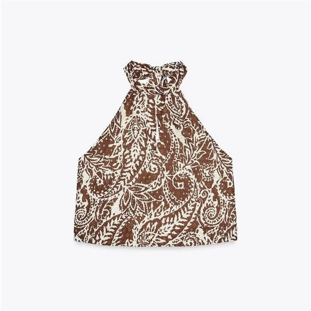 Trendy Halter Crop Top and Midi Skirt – Summer Boho Outfit