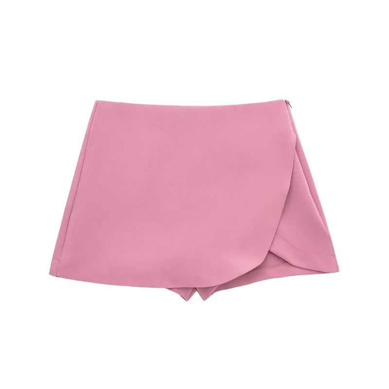 Casual High Waist Skort – Casual Mini Wrap Shorts
