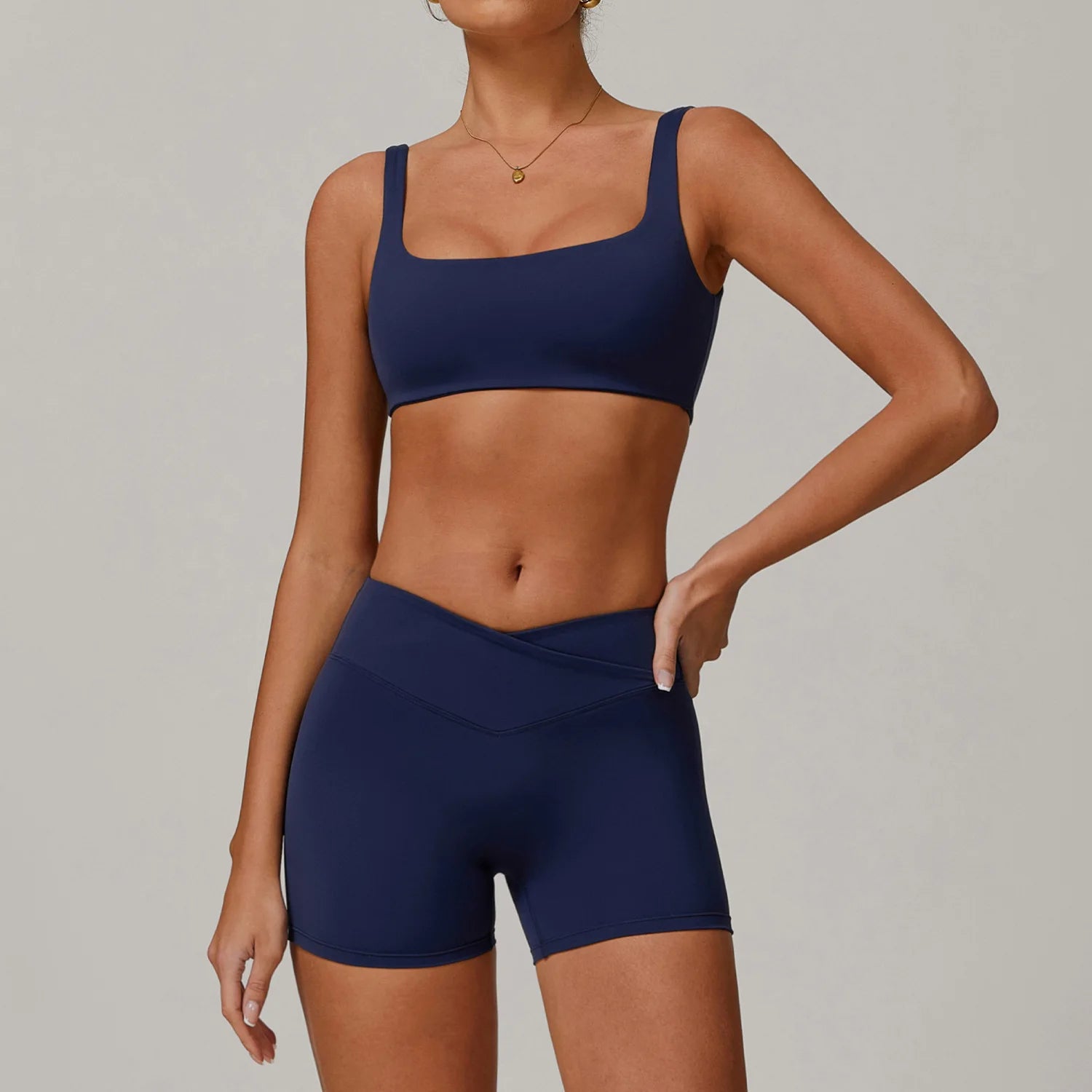 2 Piece Yoga Set – Sports Bra & High Waist Shorts Activewear