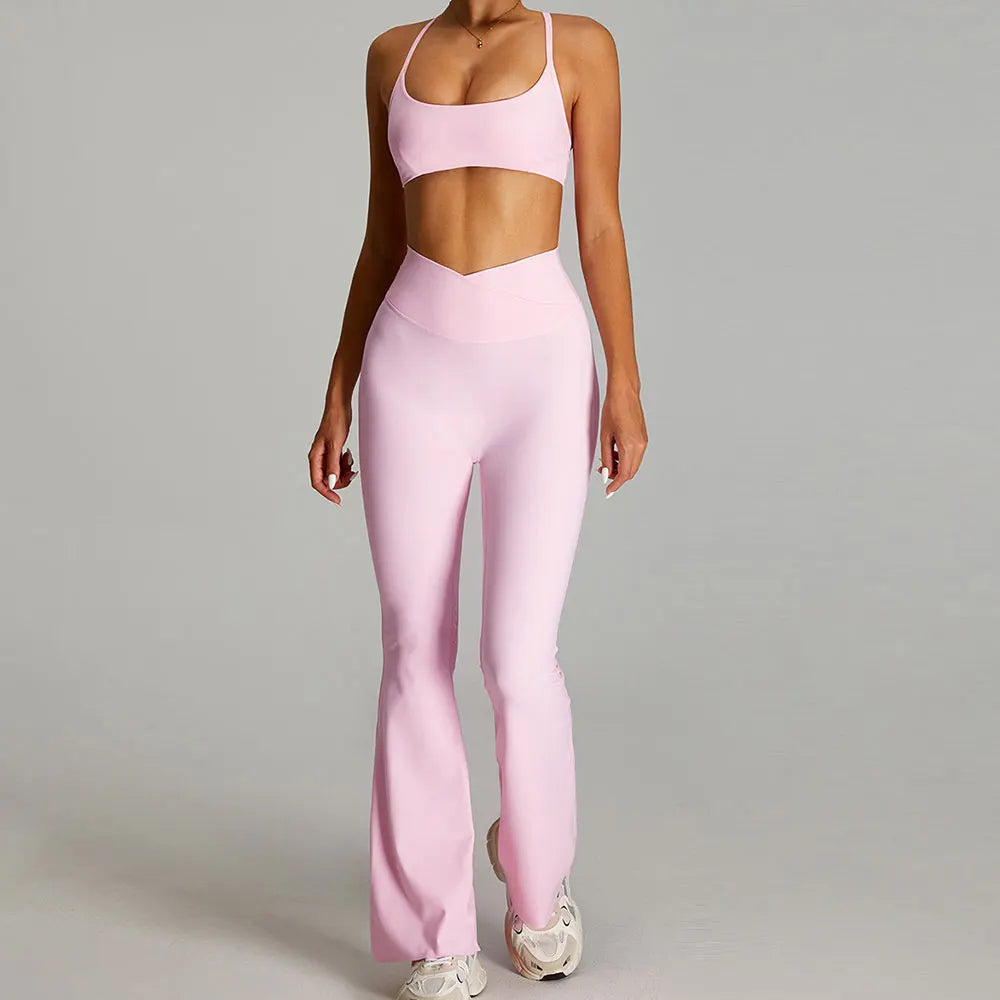 2 Piece Yoga Set – Sports Bra & High Waist Leggings Gym Activewear